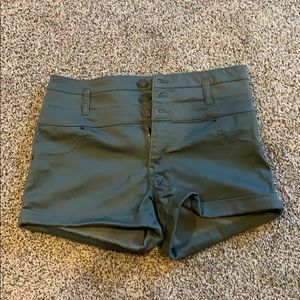 High rise moto shorts